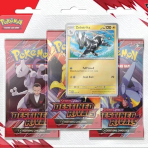 Pokémon TCG: Scarlet & Violet - Destined Rivals 3-Pack Blister (Zebstrika)