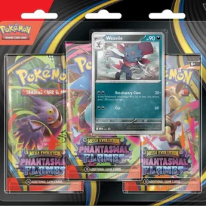 Pokémon TCG: Mega Evolution – Phantasmal Flames 3-Pack Blister (Weavile)